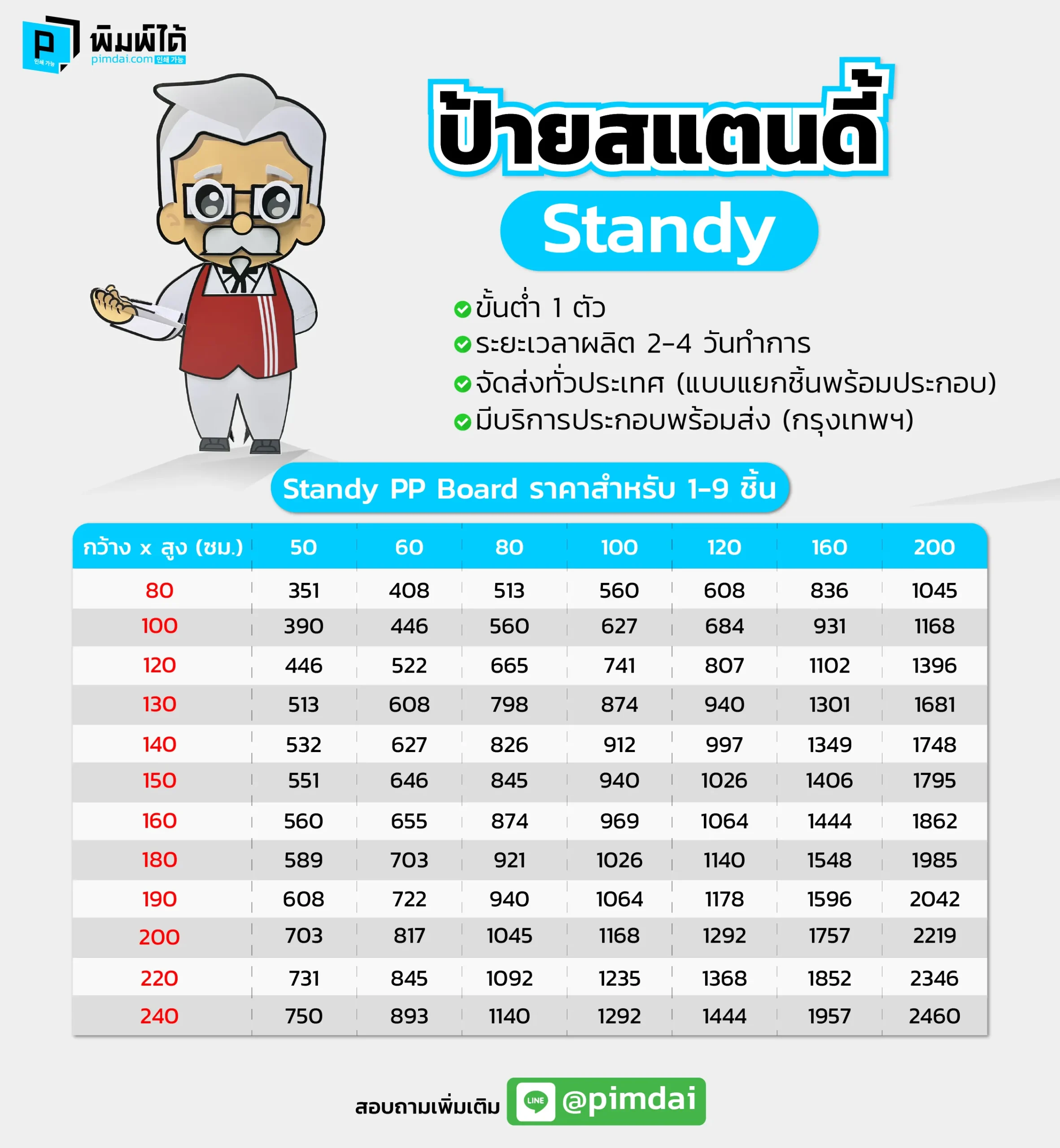 Pimdai ป้ายสแตนดี้