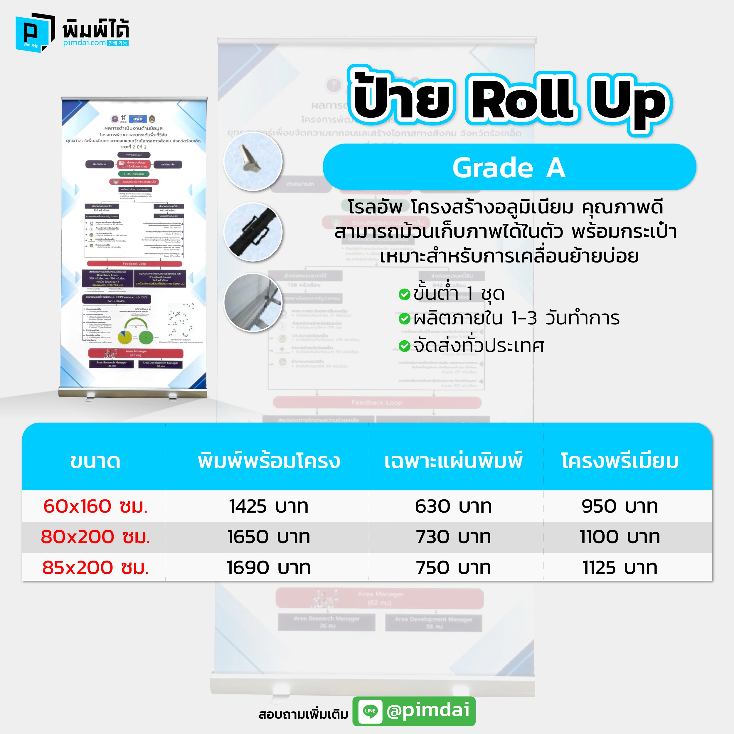 Pimdai ป้าย Roll Up