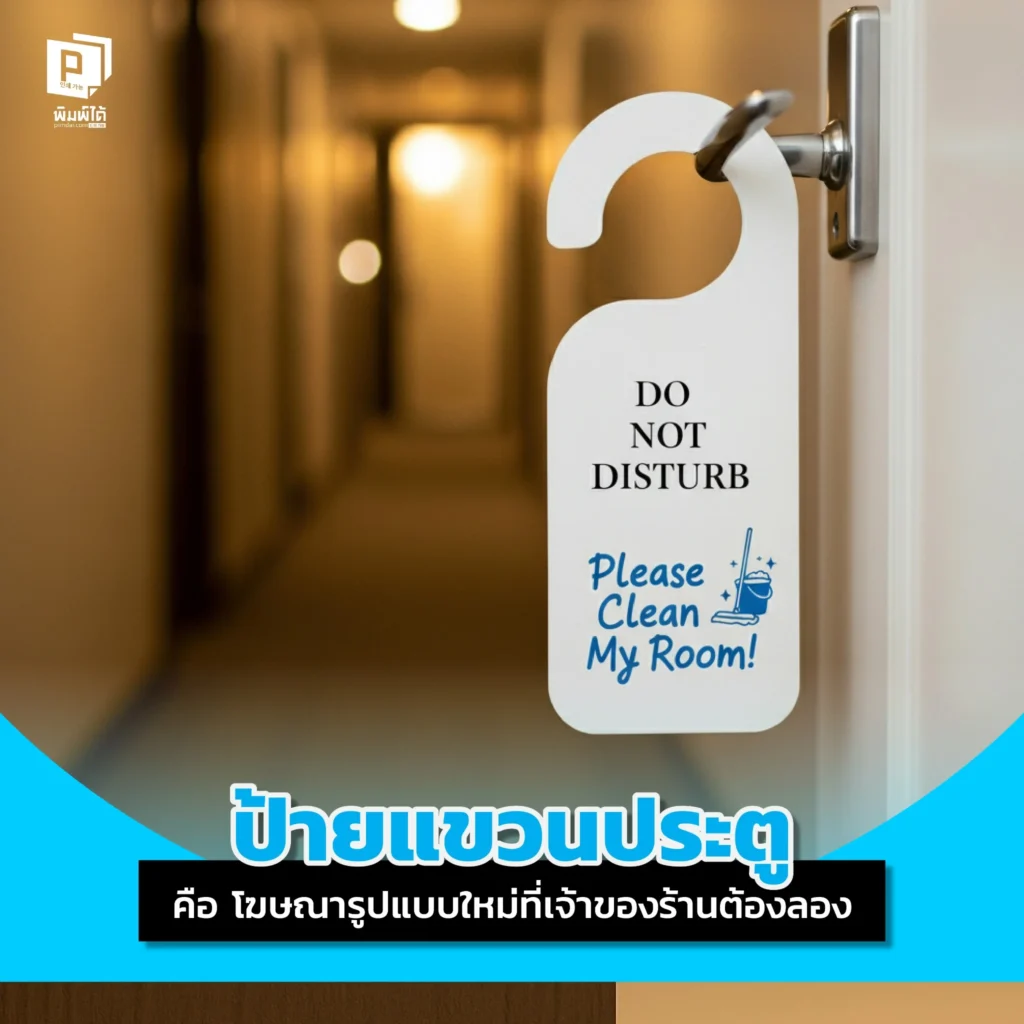 เบื่อโฆษณาที่ถูกมองข้าม? ลองป้ายแขวนประตู! สื่อการตลาดที่เข้าถึงลูกค้าถึงหน้าบ้าน 100% เรียนรู้เทคนิคออกแบบและโปรโมชั่นเด็ดๆ ที่จะเปลี่ยนคนแปลกหน้าให้เป็นลูกค้าประจำร้านคุณ