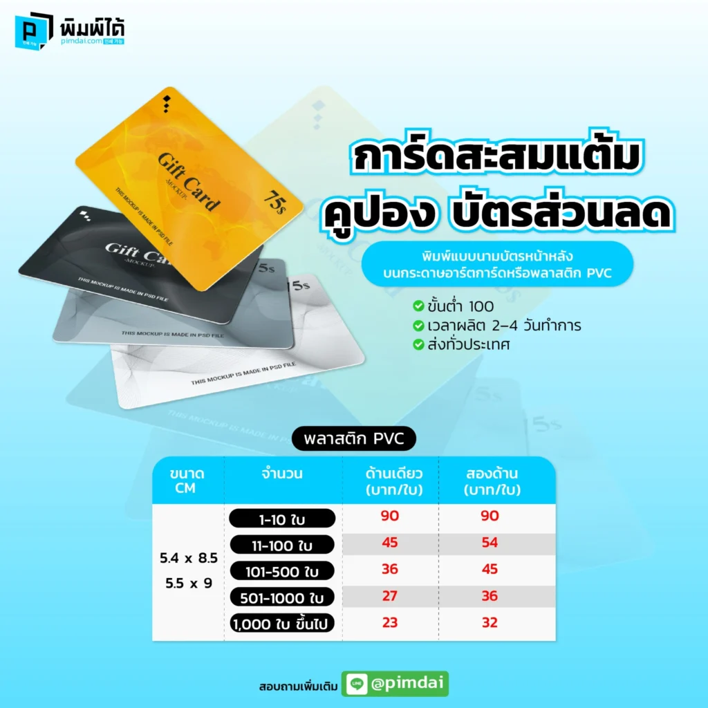Pimdai ราคาการ์ดสะสมแต้มคูปองบัตรส่วนลด 22-09-68_1