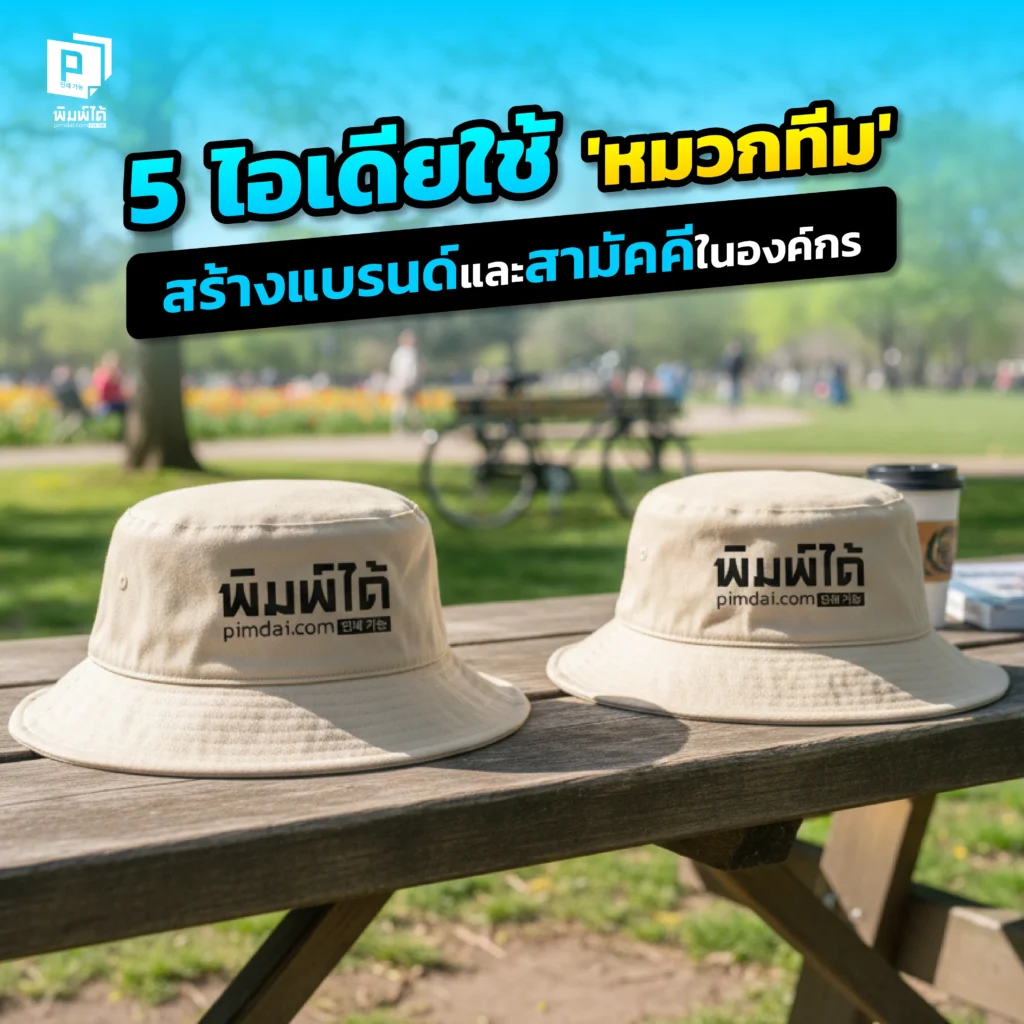 หมวกทีมเป็นได้มากกว่ายูนิฟอร์ม! Pimdai.com รวม 5 ไอเดียการใช้ หมวกทีม เพื่อสร้างแบรนด์และสร้างความสามัคคีในองค์กร ตั้งแต่การต้อนรับพนักงานใหม่ถึงกิจกรรม