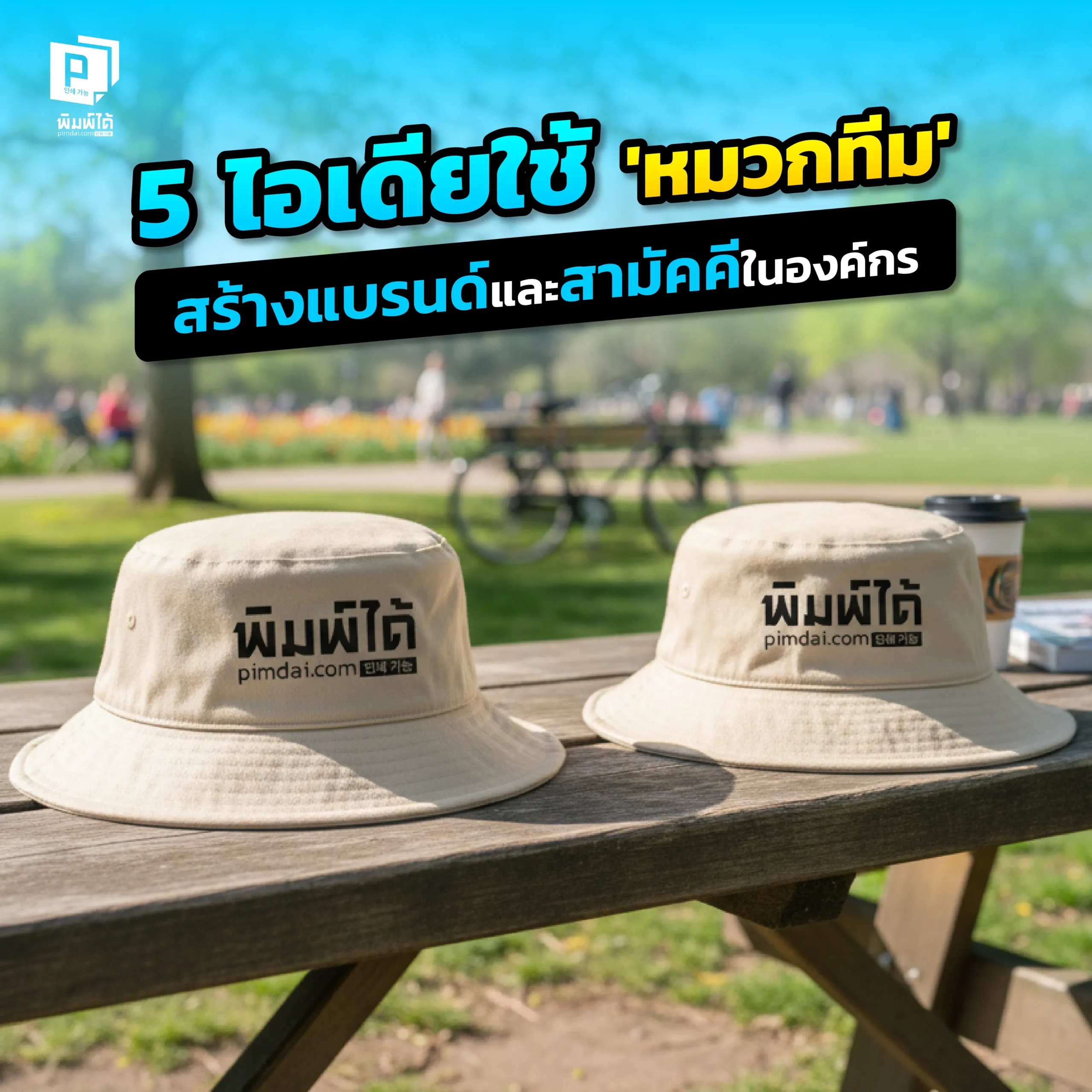 หมวกทีมเป็นได้มากกว่ายูนิฟอร์ม! Pimdai.com รวม 5 ไอเดียการใช้ หมวกทีม เพื่อสร้างแบรนด์และสร้างความสามัคคีในองค์กร ตั้งแต่การต้อนรับพนักงานใหม่ถึงกิจกรรม