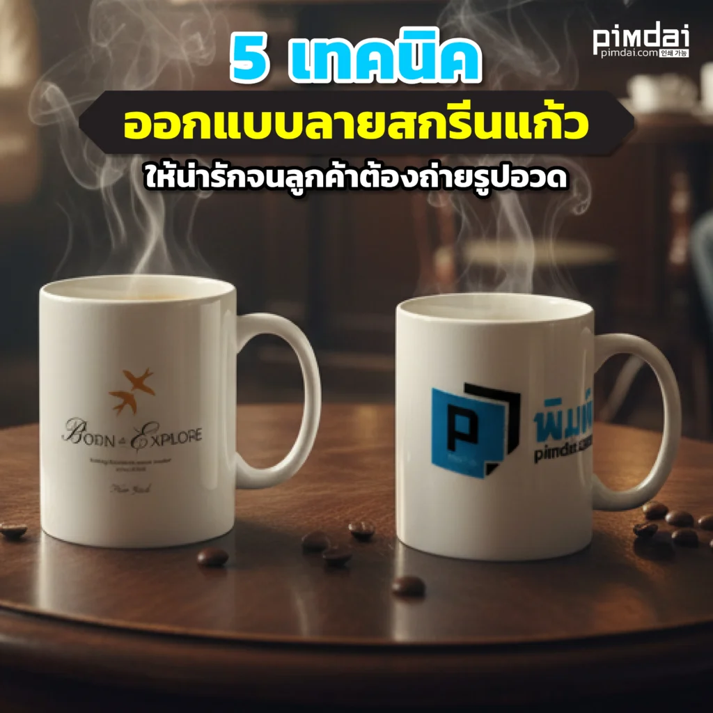 อยากให้แก้วกาแฟน่ารักจนลูกค้าต้องถ่ายรูปอวด 5 เทคนิคออกแบบลายสกรีนแก้วสุดปัง ทั้งการใช้มาสคอต, คำคม, และลายเส้น ที่จะเปลี่ยนแก้วธรรมดาให้เป็นไวรัล