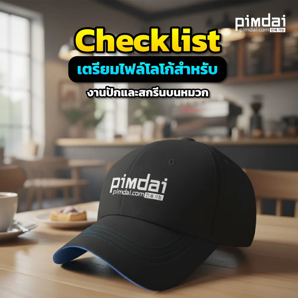 จะสั่งทำหมวกปักหรือสกรีนโลโก้ ต้องเตรียมไฟล์อย่างไร? Pimdai.com เผย checklist สำหรับนักออกแบบ และข้อควรระวังสำหรับงานปักและสกรีนโดยเฉพาะ