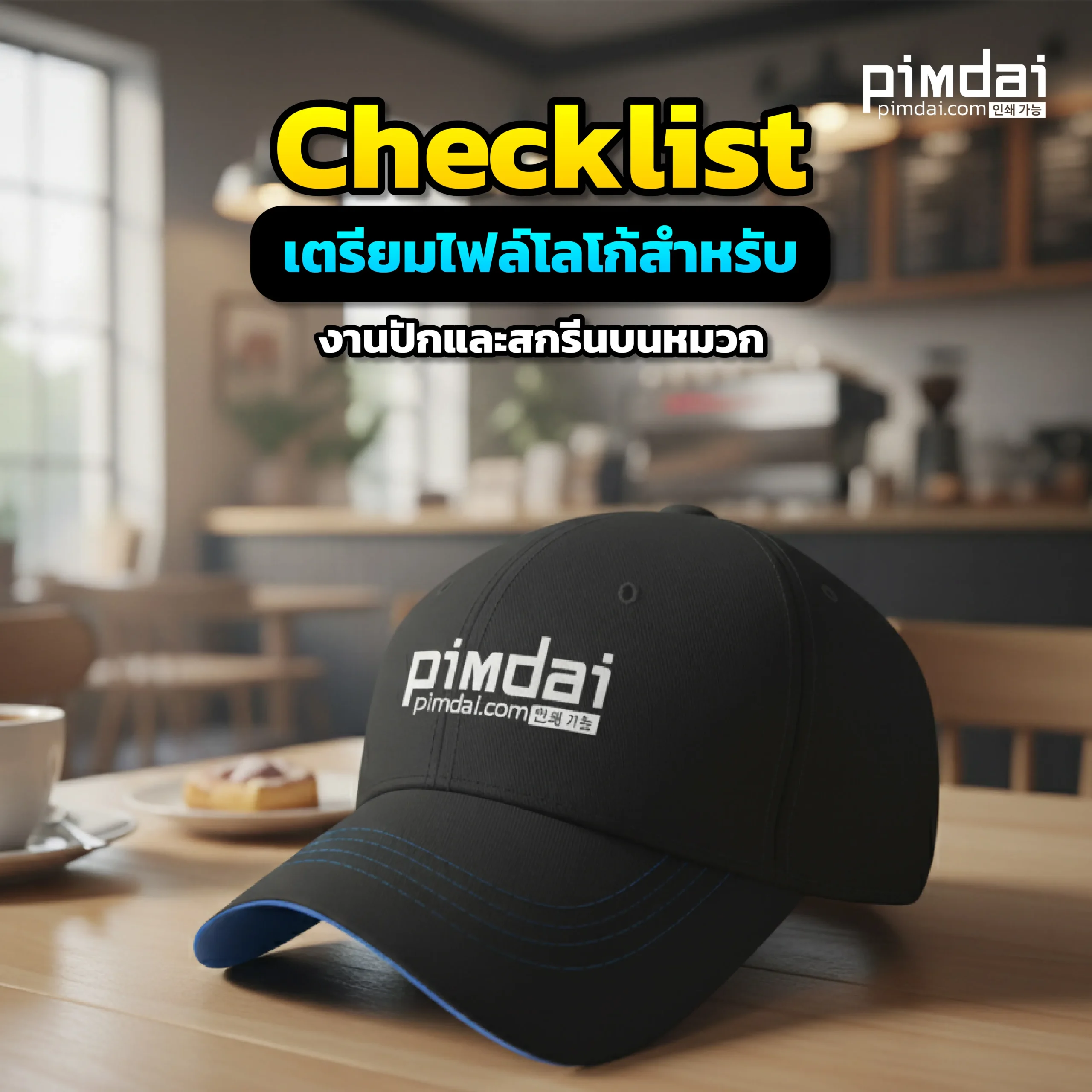จะสั่งทำหมวกปักหรือสกรีนโลโก้ ต้องเตรียมไฟล์อย่างไร? Pimdai.com เผย checklist สำหรับนักออกแบบ และข้อควรระวังสำหรับงานปักและสกรีนโดยเฉพาะ