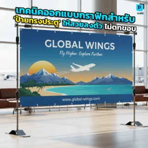 ออกแบบ ป้ายทรงประตู แต่กลัวกราฟิกตกขอบ? Pimdai.com เผยเทคนิคจัดวางองค์ประกอบตัวอักษรและโลโก้ให้สวยลงตัวกับสร้างสรรค์ฉากต้อนรับที่สมบูรณ์แบบ