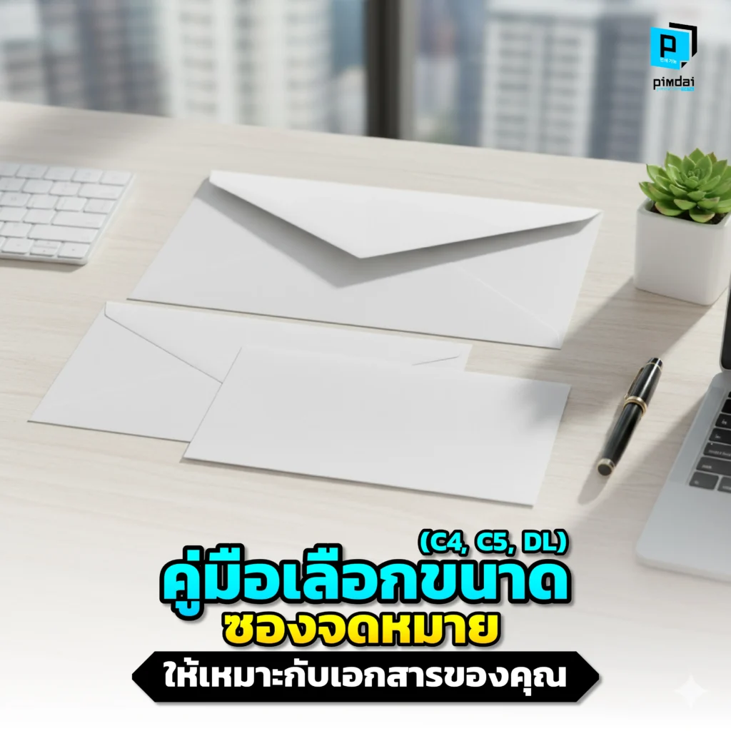 เลือกขนาดซองจดหมายไม่ถูก? Pimdai เผยคู่มือเลือกขนาดซอง ให้เหมาะกับเอกสาร A4 ทั้งแบบพับและไม่พับ เพื่อให้เอกสารของคุณดูเป็นมืออาชีพและน่าเชื่อถือที่สุด