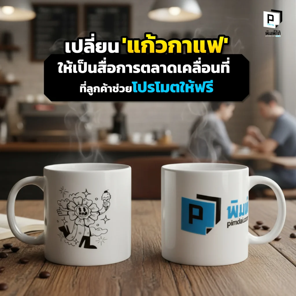เปลี่ยน 'แก้วกาแฟ' ให้เป็นสื่อการตลาดเคลื่อนที่ Pimdai แนะไอเดียสกรีนโลโก้และสติ๊กเกอร์ติดแก้ว ที่จะทำให้แบรนด์ของคุณโดดเด่นและลูกค้าช่วยโปรโมตให้ฟรี