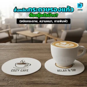 จะสั่งผลิตกระดาษรองแก้วต้องรู้อะไรบ้าง? Pimdai เปิด Checklist ที่ต้องรู้ ทั้งการเลือกชนิดกระดาษที่ซับน้ำได้ดี ความหนาและการพิมพ์ เพื่อให้ได้งานคุณภาพ