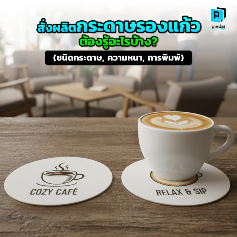 จะสั่งผลิตกระดาษรองแก้วต้องรู้อะไรบ้าง? Pimdai เปิด Checklist ที่ต้องรู้ ทั้งการเลือกชนิดกระดาษที่ซับน้ำได้ดี ความหนาและการพิมพ์ เพื่อให้ได้งานคุณภาพ