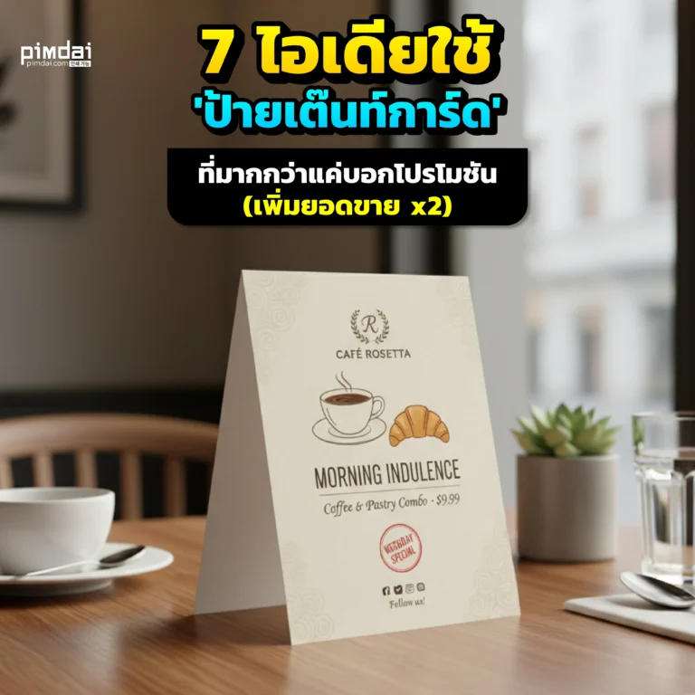 เบื่อไหมที่ป้าย TentCard ถูกเมิน Pimdai รวม 7 ไอเดียการตลาดสุดสร้างสรรค์ที่จะเปลี่ยนป้ายตั้งโต๊ะธรรมดาให้เป็นเครื่องมืออัปเซลล์ สร้างลูกค้าประจำ และเพิ่มยอดขาย