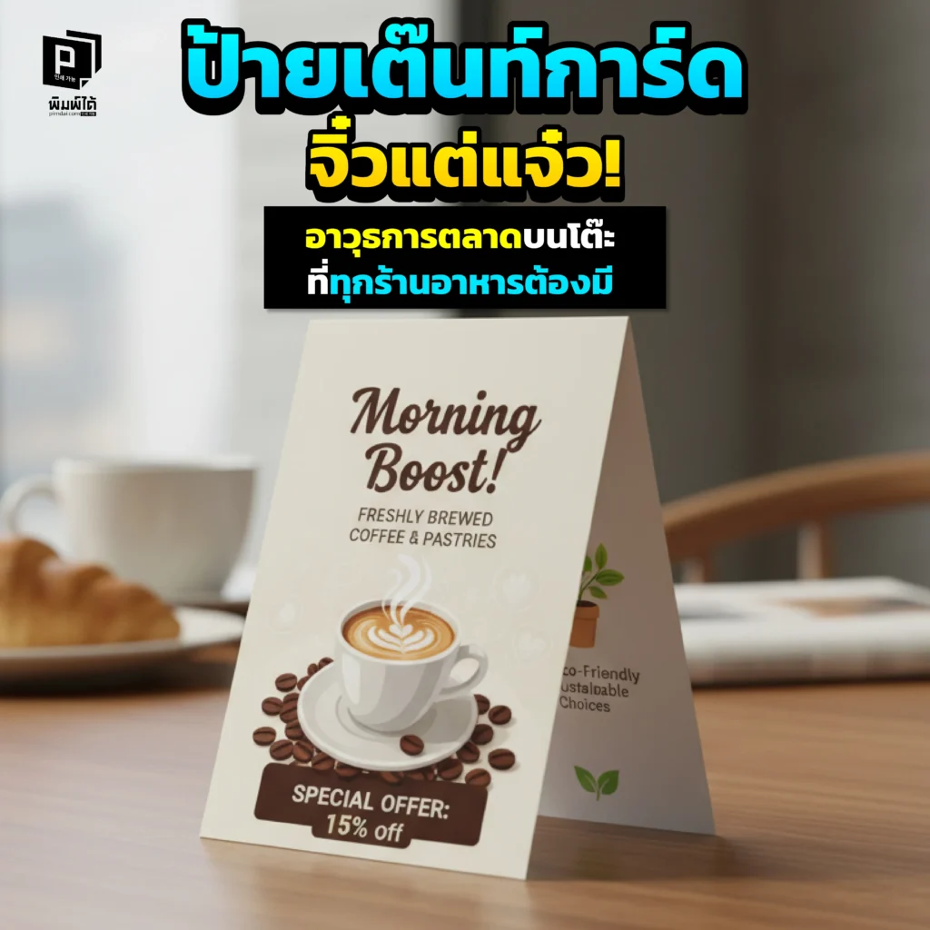 เบื่อไหมที่ลูกค้าสั่งแค่เมนูพื้นฐาน pimdai เจาะลึก ป้ายเต๊นท์การ์ด อาวุธการตลาดจิ๋วแต่แจ๋วบนโต๊ะอาหาร ที่ช่วยโปรโมทเมนู และเพิ่มยอดขายร้านอาหารของคุณ