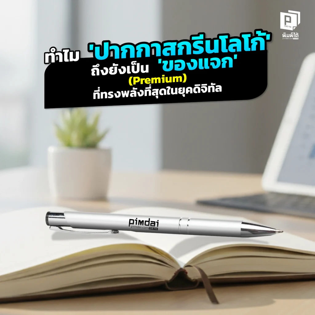 ในยุคดิจิทัลที่โฆษณาถูกลืมใน 3 วิ ปากกาสกรีนโลโก้ ยังจำเป็นไหม? Pimdai.com เจาะลึกเหตุผลที่ปากกาคือของแจกที่ทรงพลังและคุ้มค่าที่สุดในการสร้างแบรนด์