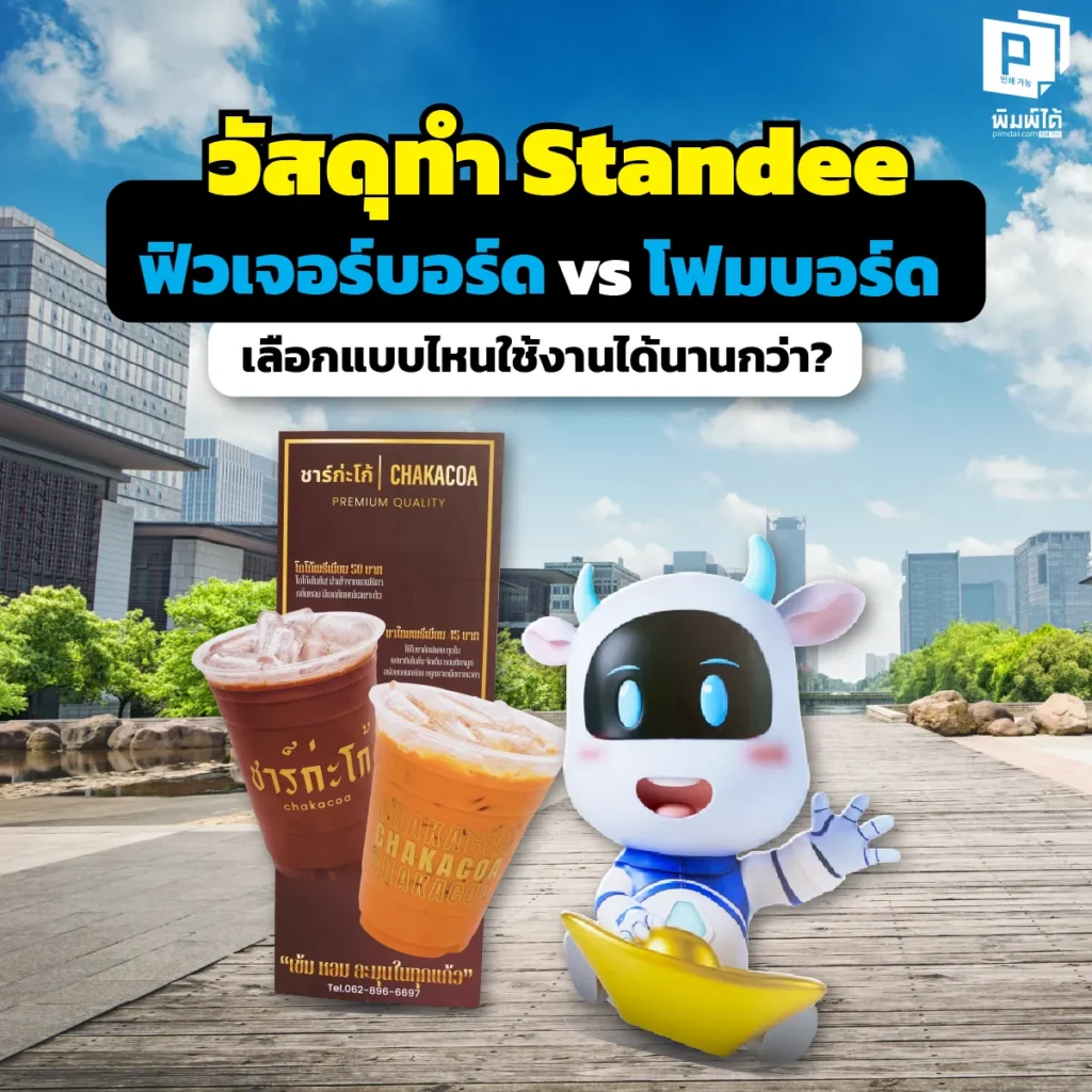 สั่งทำ Standee ใช้อะไรดี? เปรียบเทียบชัดๆ 'ฟิวเจอร์บอร์ด vs โฟมบอร์ด' แบบไหนทนทานกว่า? เจาะลึกข้อดี-ข้อเสีย และอายุการใช้งาน เลือกให้ถูกงาน ประหยัดงบ