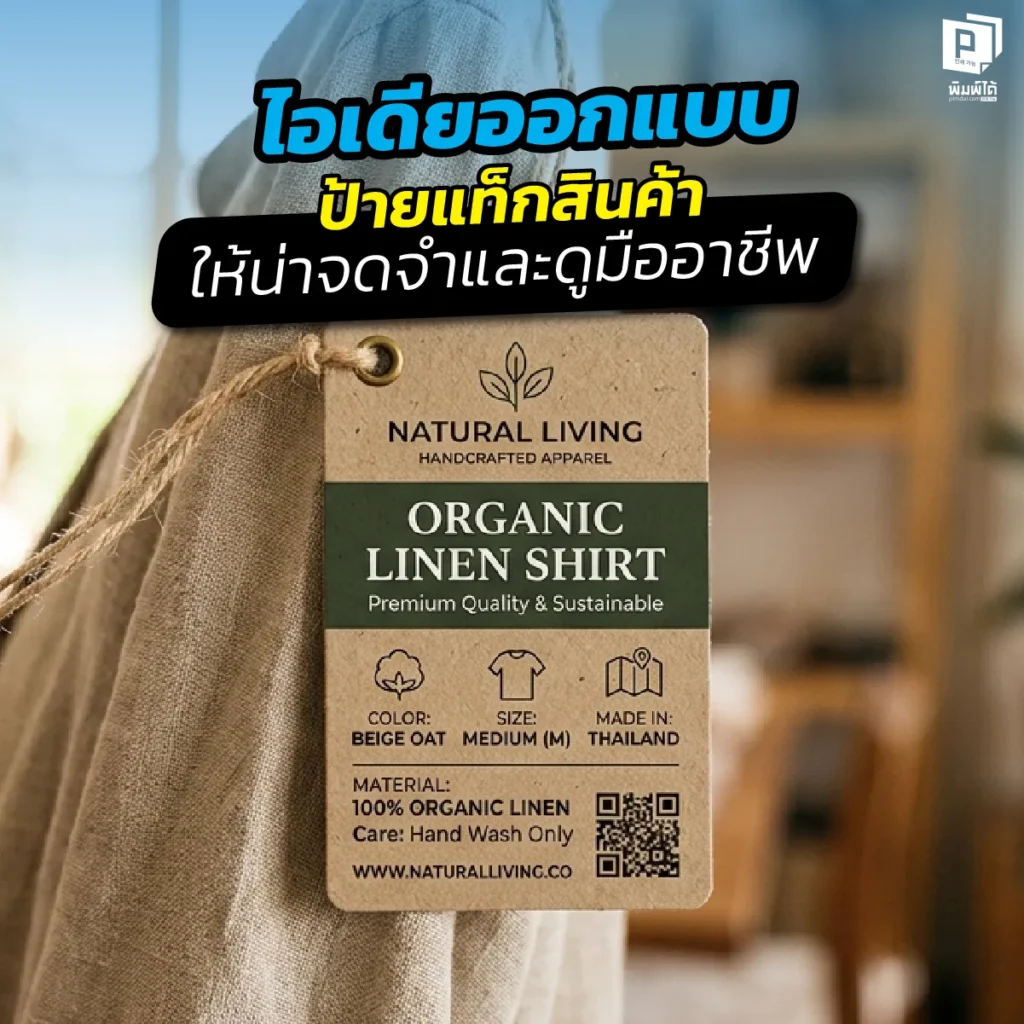 รวมไอเดียออกแบบ ป้ายแท็กสินค้า ให้พรีเมียมและน่าจดจำ เจาะลึกเทคนิคเลือกวัสดุ รูปทรงไดคัท และงานพิมพ์พิเศษที่ช่วยเพิ่มมูลค่าแบรนด์ให้ดูเป็นมืออาชีพที่ Pimdai.com