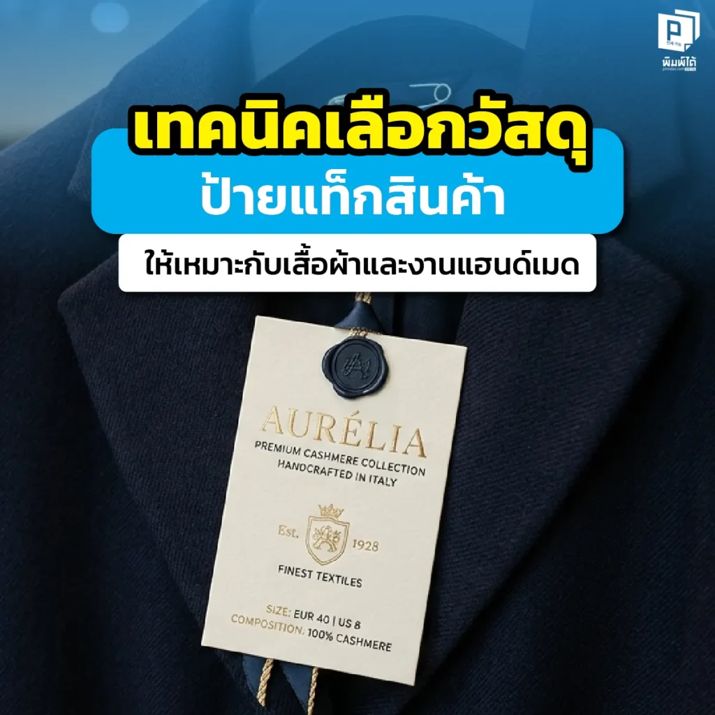 เลือกวัสดุ ป้ายแท็กสินค้า อย่างไรให้ปัง! เจาะลึกเทคนิคเลือกกระดาษและงานพิมพ์ที่เหมาะกับเสื้อผ้าและงานแฮนด์เมด เพื่อเพิ่มมูลค่าแบรนด์ให้ดูพรีเมียมที่ Pimdai.com