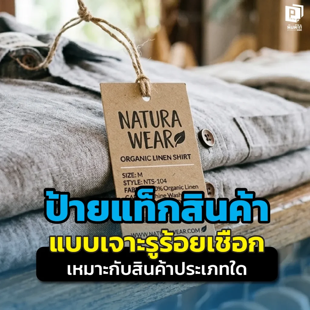 ป้ายแท็กสินค้า แบบเจาะรูร้อยเชือกเหมาะกับใคร? เจาะลึกธุรกิจเสื้อผ้า งานแฮนด์เมด และของชำร่วย พร้อมเทคนิคเลือกวัสดุและเชือกร้อยให้ดูพรีเมียมที่ Pimdai.com