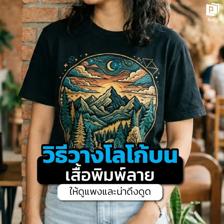 เทคนิควางโลโก้บน เสื้อพิมพ์ลาย ให้ดูแพง! เจาะลึกตำแหน่ง ขนาด และสัดส่วนที่ช่วยอัปลุคแบรนด์ให้ดูพรีเมียมและน่าดึงดูด พร้อมบริการพิมพ์เสื้อคุณภาพสูงที่ Pimdai.com