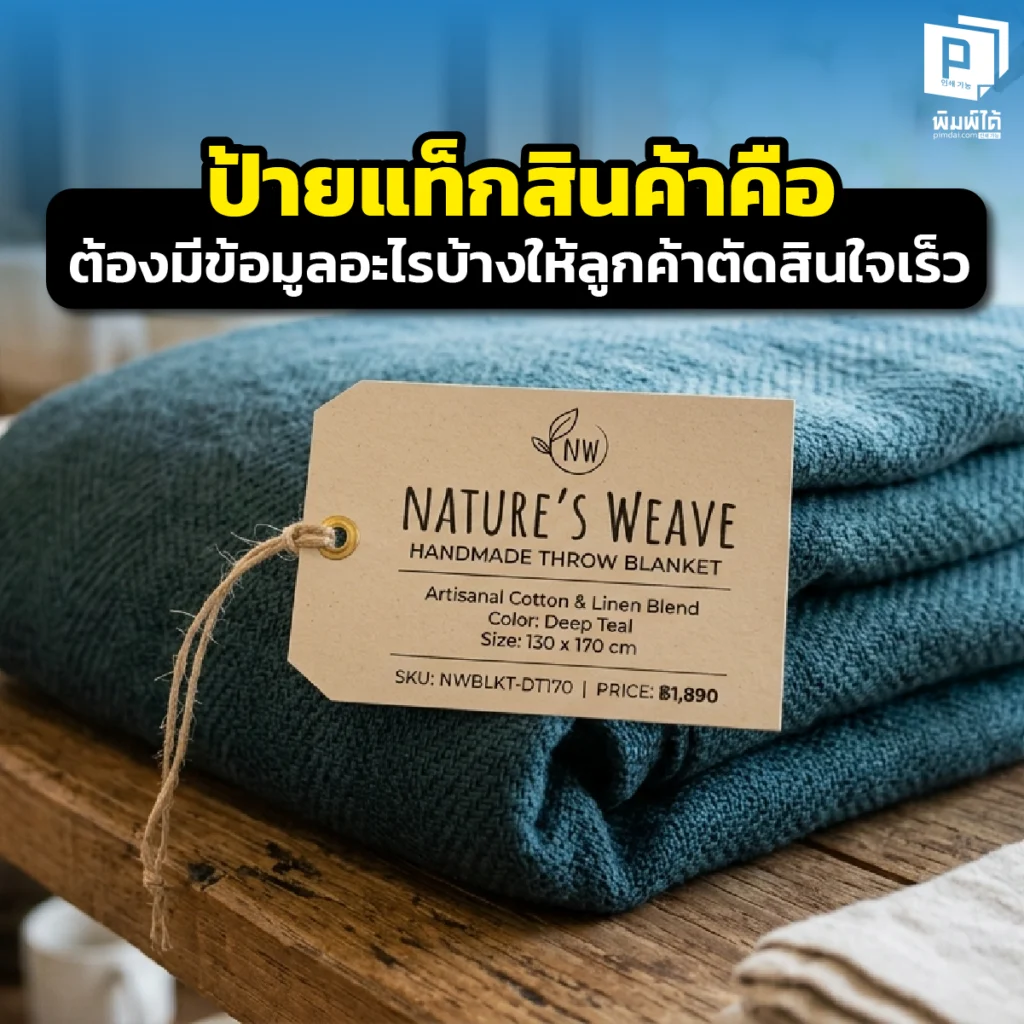 ป้ายแท็กสินค้า คืออะไร? เจาะลึกข้อมูลสำคัญที่ต้องมีบนป้ายแท็กเพื่อช่วยลูกค้าตัดสินใจซื้อเร็วขึ้น พร้อมเทคนิคการออกแบบเพิ่มมูลค่าแบรนด์ให้พรีเมียมที่ Pimdai.com