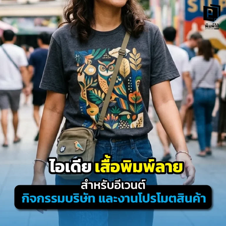 รวมไอเดียออกแบบ เสื้อพิมพ์ลาย สำหรับอีเวนต์ กิจกรรมบริษัท และงานโปรโมตสินค้า เจาะลึกเทคนิคเลือกลาย คุมโทนสีแบรนด์ และเนื้อผ้าที่ใส่สบายที่สุดที่ Pimdai.com