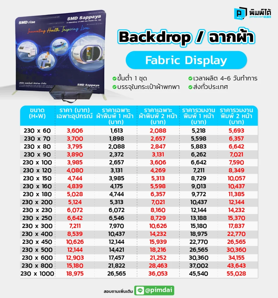 Pimdai Backdrop ฉากผ้า