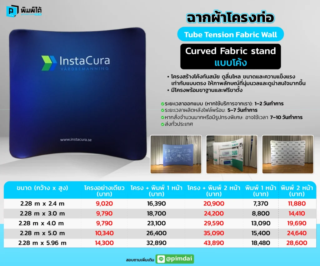 ราคาฉากผ้าโครงท่อ