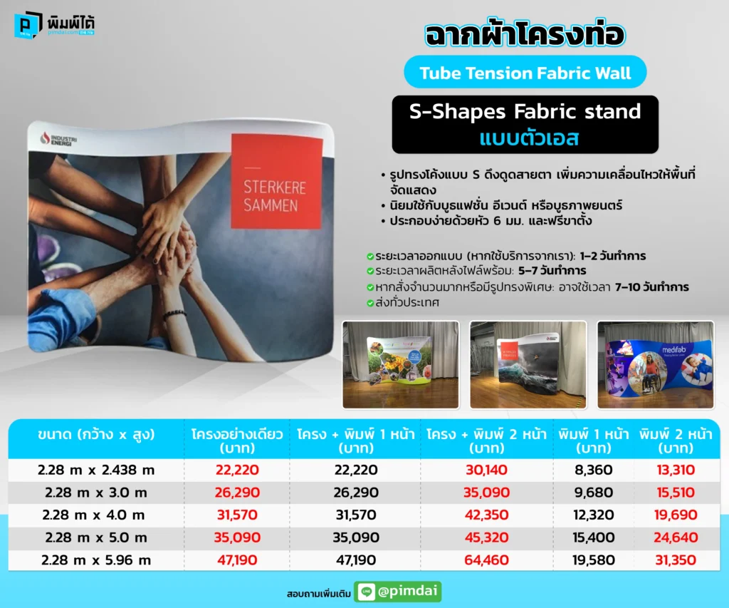 ราคาฉากผ้าโครงท่อ