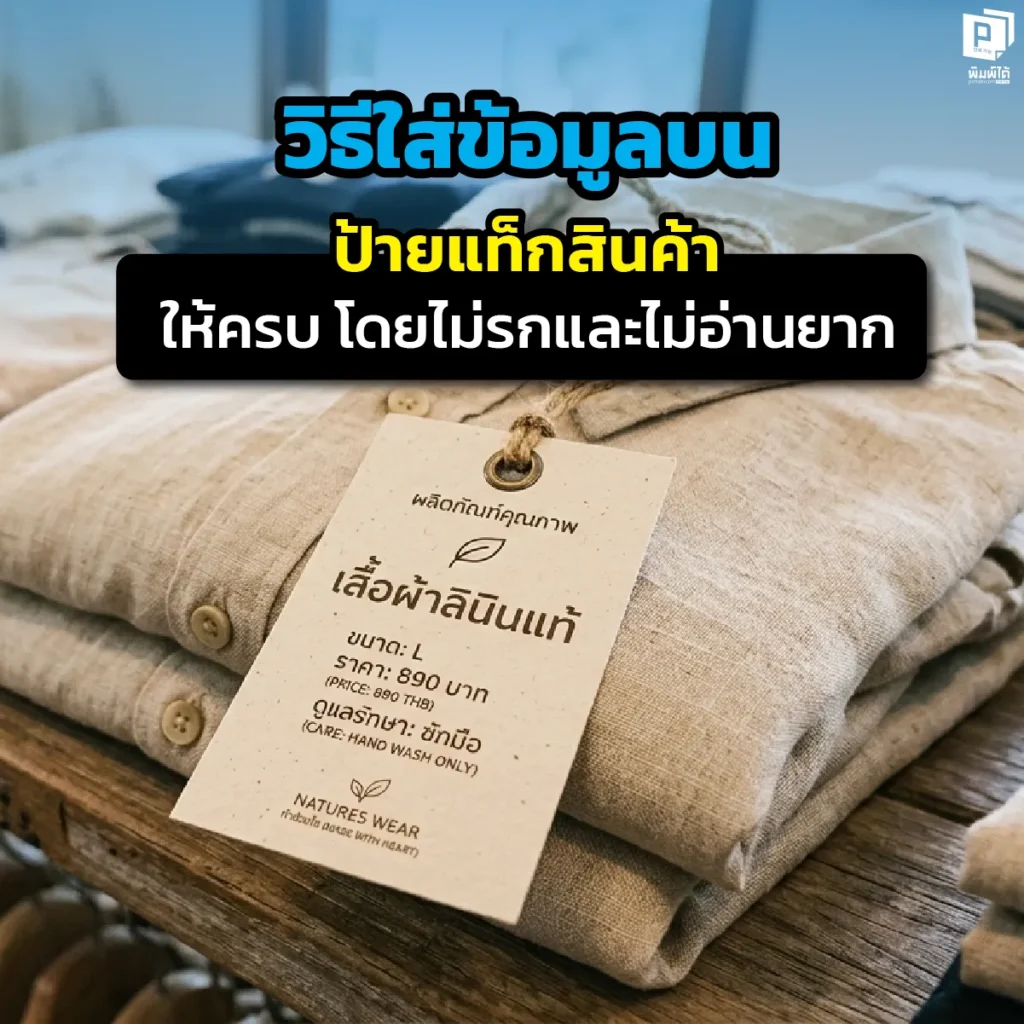 วิธีใส่ข้อมูลบนป้ายแท็กสินค้าให้ครบแต่ไม่รก! เจาะลึกเทคนิคจัดวางเลย์เอาต์ การเลือกฟอนต์ และการใช้พื้นที่หน้า-หลังเพื่อให้ป้ายอ่านง่ายและดูแพงที่ Pimdai.com