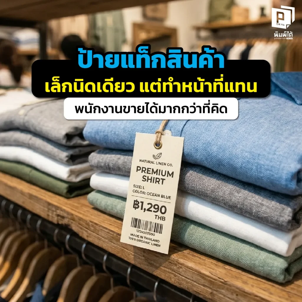 ป้ายแท็กสินค้า เล็กนิดเดียวแต่ขายของได้จริง! เจาะลึกวิธีใช้ป้ายแท็กแทนพนักงานขาย ช่วยสร้างแบรนด์ เพิ่มมูลค่าสินค้า และปิดการขายได้ทันทีที่สัมผัสที่ Pimdai.com