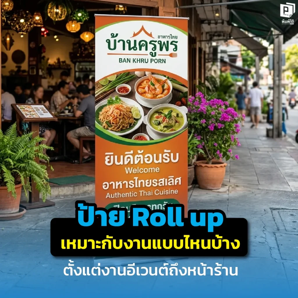 ป้าย Roll up เหมาะกับงานแบบไหน? เจาะลึกการใช้โรลอัพตั้งแต่งานอีเวนต์ งานสัมมนา ไปจนถึงโปรโมตหน้าร้าน พร้อมเทคนิคเลือกวัสดุให้ทนทานและคุ้มค่าที่สุดที่ Pimdai.com