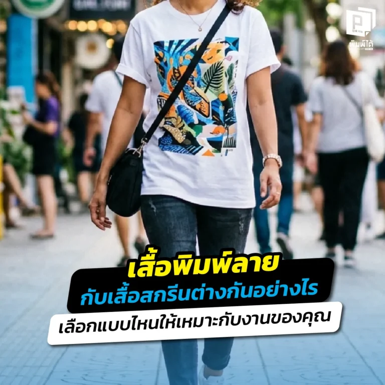 เลือกเสื้อแบบไหนดี? เจาะลึกความต่าง เสื้อพิมพ์ลาย vs เสื้อสกรีน ทั้งเรื่องเนื้อผ้า ความทนทานและราคาพร้อมเทคนิคเลือกให้เหมาะกับงานและงบประมาณของคุณที่ Pimdai.com