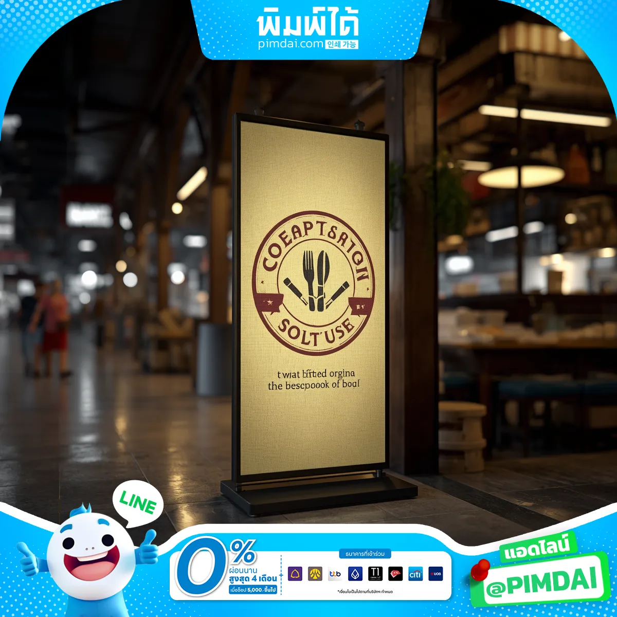 ป้ายกล่องไฟผ้าตั้งพื้น (2)