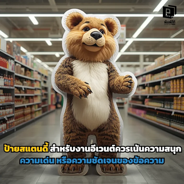 ออกแบบป้ายสแตนดี้งานอีเวนต์เลือกความสนุก ความเด่น หรือความชัดเจน? เจาะลึกกลยุทธ์สร้างจุดถ่ายรูปและการสื่อสารโปรโมชันให้ได้ผลจริงที่ Pimdai.com