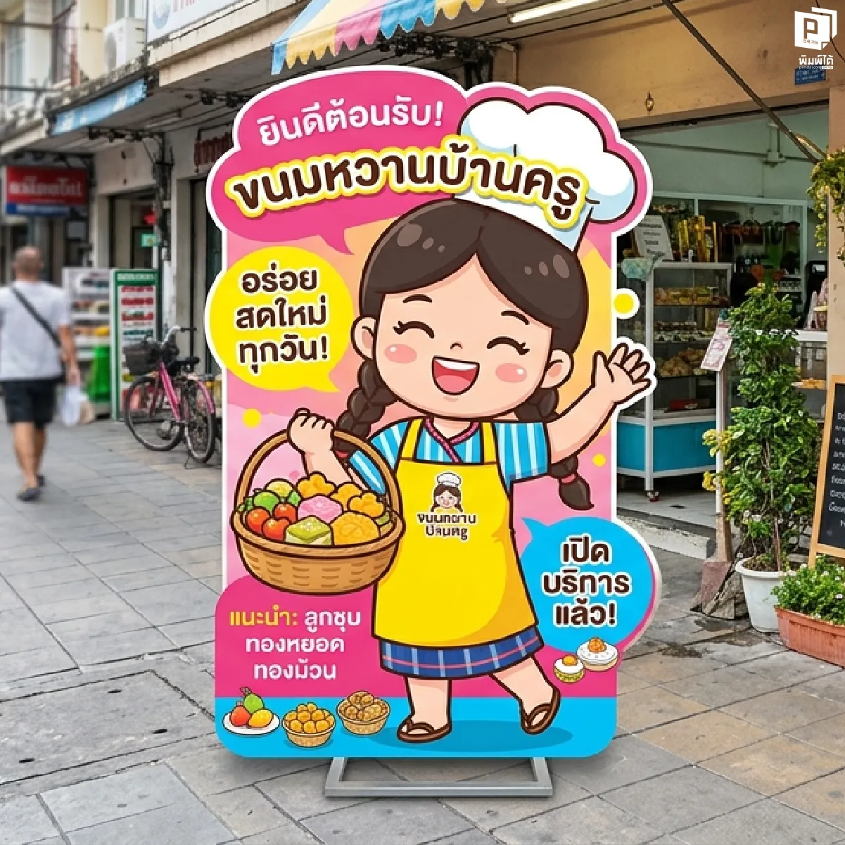 ป้ายสแตนดี้ ธุรกิจร้านอาหาร: พนักงานแนะนำเมนูเด็ดที่ปิดการขายได้หน้าร้าน
