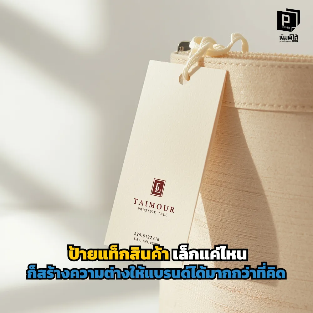 ป้ายแท็กสินค้าจิ๋วแต่แจ๋ว! เจาะลึกวิธีสร้างความต่างให้แบรนด์ด้วยป้ายแท็กขนาดเล็ก เทคนิคการเลือกกระดาษ และดีไซน์พรีเมียมที่ช่วยอัปมูลค่าสินค้าที่ Pimdai.com