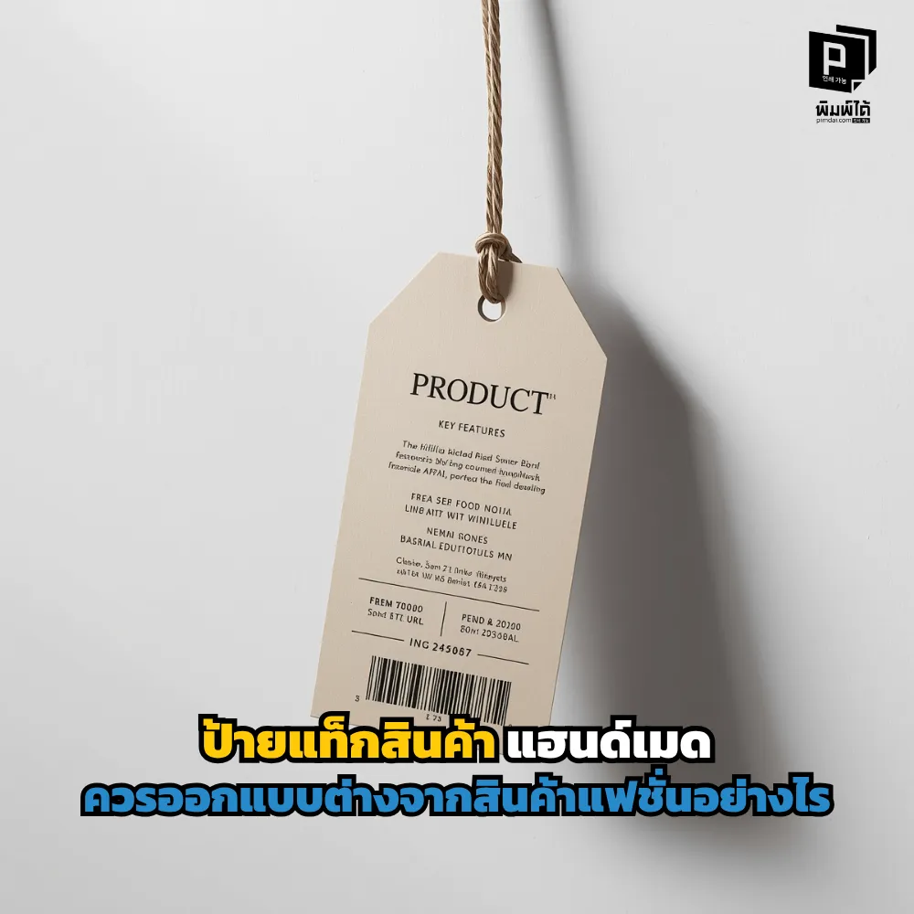 ป้ายแท็กสินค้าแฮนด์เมด vs แฟชั่น ออกแบบต่างกันอย่างไร? เจาะลึกเทคนิคเลือกกระดาษ การเล่าสตอรี่ และดีไซน์ที่ช่วยอัปมูลค่าสินค้าให้ปังกว่าเดิมที่ Pimdai.com