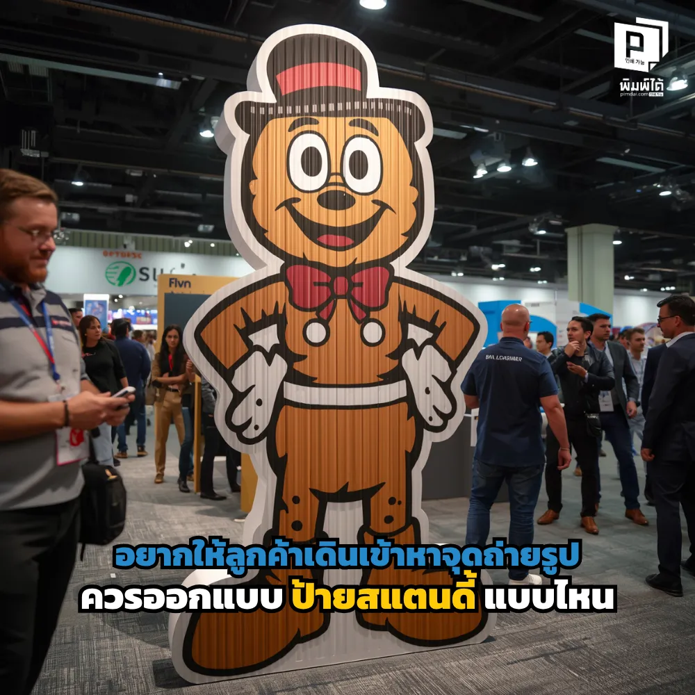 อยากให้ลูกค้าเดินเข้าหาจุดถ่ายรูป? เจาะลึกเทคนิคออกแบบป้ายสแตนดี้ให้โดดเด่น มีมิติ และสร้างประสบการณ์ Interactive ที่ช่วยกระจายแบรนด์ผ่านโซเชียลที่ Pimdai.com