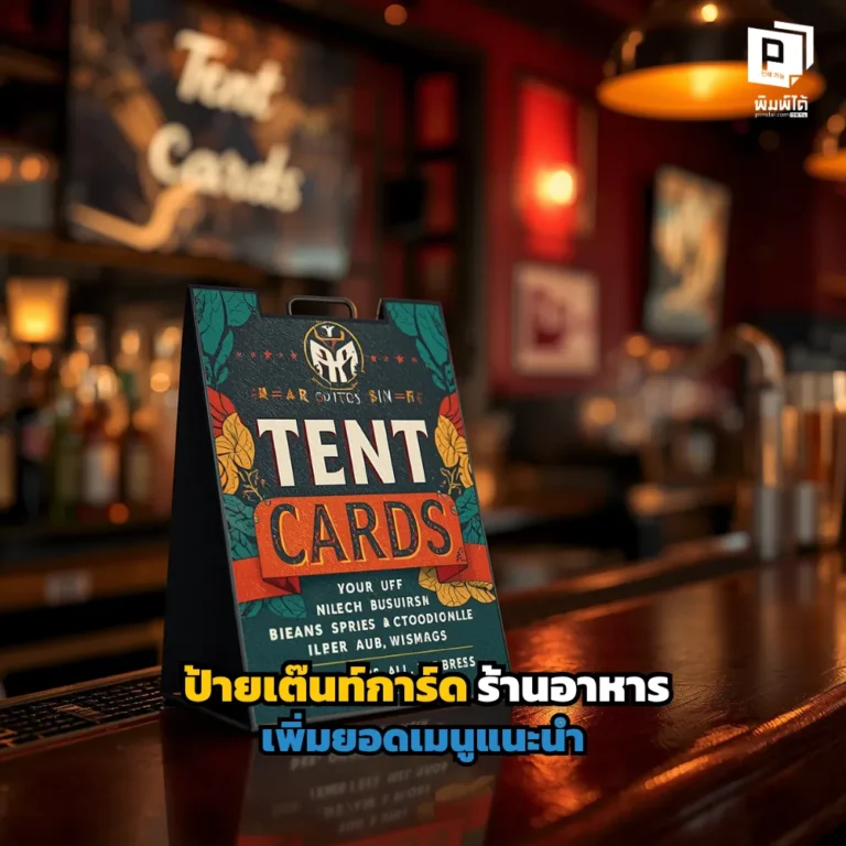 เพิ่มยอดขายร้านอาหารด้วยป้ายเต๊นท์การ์ด (Tent Card)! เจาะลึกเทคนิคโปรโมทเมนูแนะนำ การใช้ภาพกระตุ้นความหิว และดีไซน์ปิดการขายที่โต๊ะ สั่งทำได้ที่ Pimdai.com