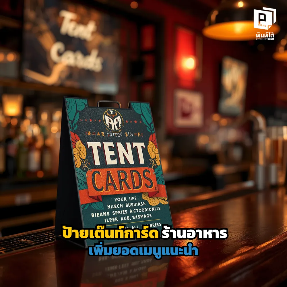 เพิ่มยอดขายร้านอาหารด้วยป้ายเต๊นท์การ์ด (Tent Card)! เจาะลึกเทคนิคโปรโมทเมนูแนะนำ การใช้ภาพกระตุ้นความหิว และดีไซน์ปิดการขายที่โต๊ะ สั่งทำได้ที่ Pimdai.com