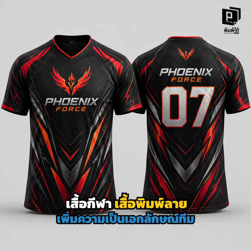 สร้างเอกลักษณ์ให้ทีมโดดเด่นไม่ซ้ำใครด้วยเสื้อกีฬา เสื้อพิมพ์ลาย (Sublimation) จาก Pimdai.com ลวดลายคมชัด เนื้อผ้าพรีเมียม ระบายเหงื่อดี สั่งทำเสื้อทีมเลย!