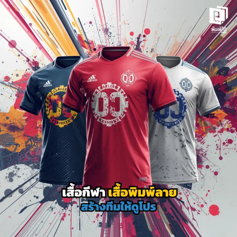อัปเกรดทีมให้ดูโปรด้วยเสื้อกีฬาเสื้อพิมพ์ลายเทคนิคออกแบบเสื้อ Sublimation คัดเนื้อผ้าพรีเมียม และงานพิมพ์สีสดคมชัดที่ช่วยสร้างเอกลักษณ์ให้ทีมที่ Pimdai.com