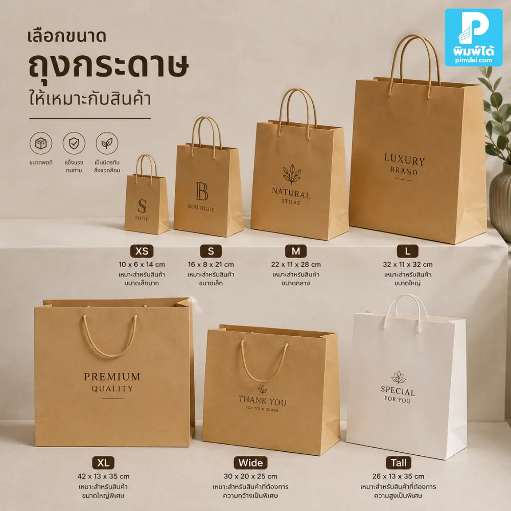 ทำไมขนาด ถุงกระดาษ ถึงสำคัญกับสินค้า