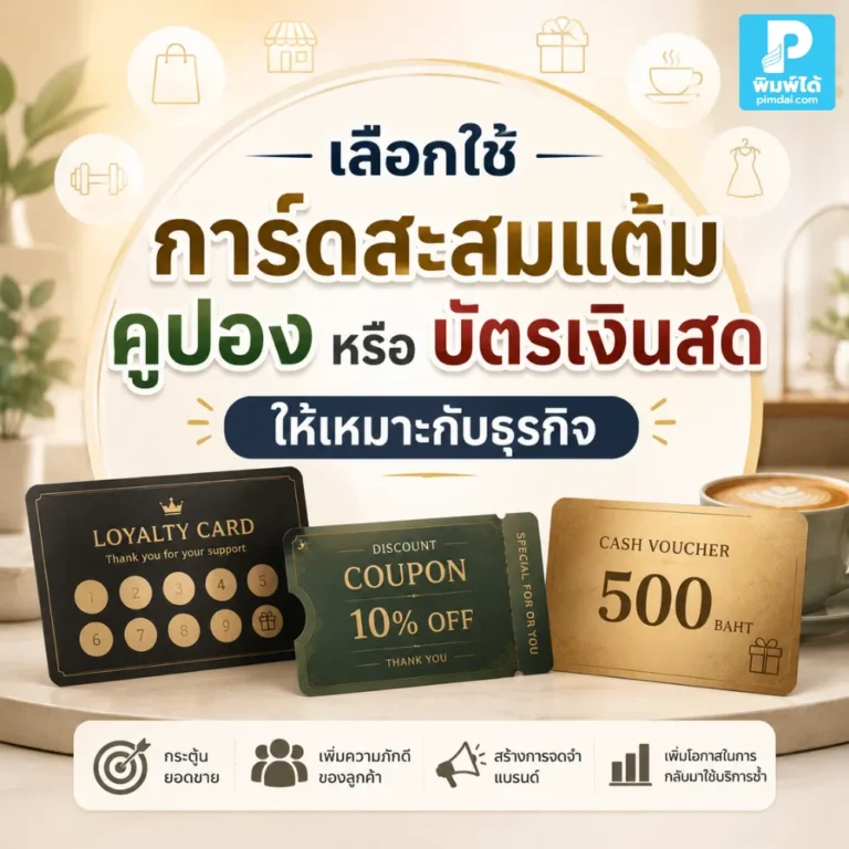 เลือก การ์ดสะสมแต้ม คูปอง หรือบัตรเงินสดให้เหมาะกับธุรกิจ ช่วยเพิ่มลูกค้าซื้อซ้ำ กระตุ้นยอดขาย และทำโปรโมชันได้คุ้มค่า