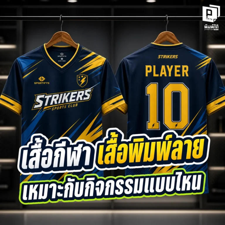 เสื้อพิมพ์ลาย เหมาะกับกีฬา งานทีม อีเวนต์ และกิจกรรมองค์กร เลือกแบบไหนดีให้ใส่สบาย สวยเด่น และดูเป็นทีมเดียวกัน
