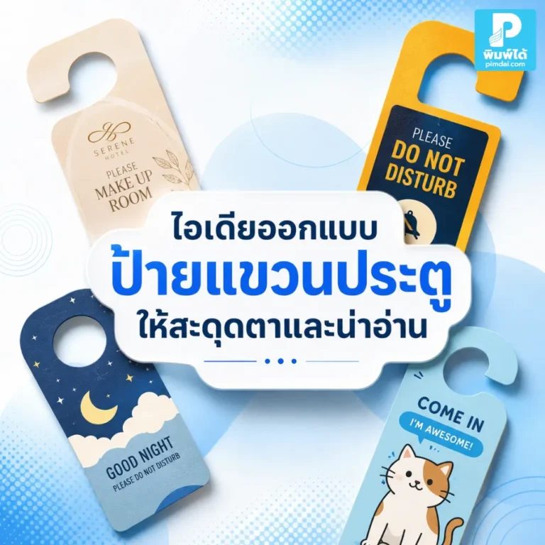 ป้ายแขวนประตู ที่ดีต้องอ่านง่าย ดีไซน์ชัด และเข้ากับแบรนด์ ช่วยแจ้งสถานะ โปรโมตบริการ และเพิ่มความเป็นมืออาชีพให้ธุรกิจ