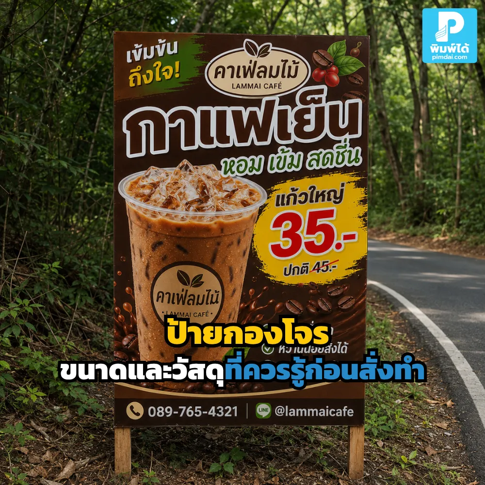 ก่อนสั่งทำ ป้ายกองโจร ควรรู้เรื่องขนาด วัสดุ และการใช้งานจริง เพื่อให้ป้ายริมทางอ่านง่าย ทนแดดฝน และคุ้มงบมากที่สุด
