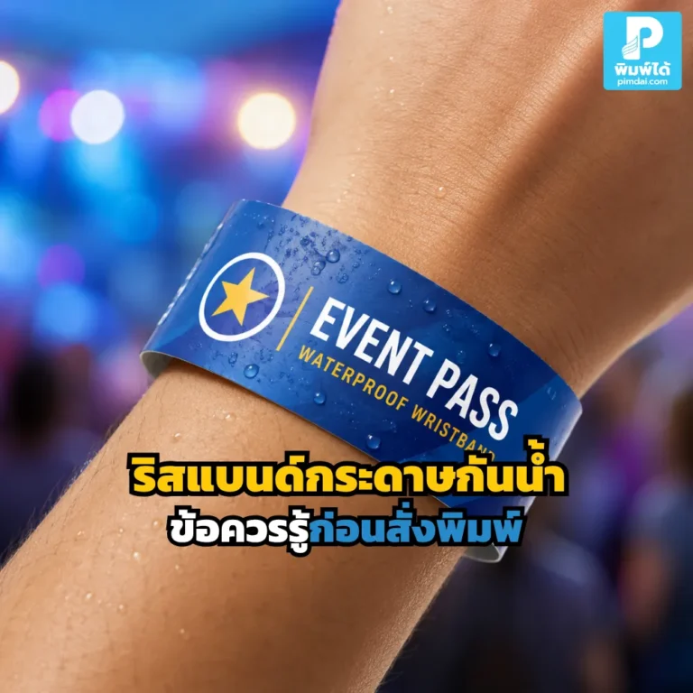ก่อนสั่งพิมพ์ ริสแบนด์กระดาษกันน้ำ ควรรู้เรื่องวัสดุ ขนาด สี งานพิมพ์ จำนวน และการใช้งานจริง เพื่อให้อีเวนต์ดูเป็นระบบ