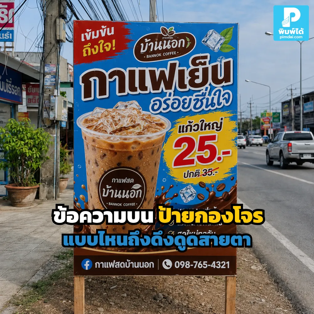 ป้ายกองโจร จะได้ผลต้องมีข้อความสั้น ชัด อ่านทันในไม่กี่วินาที รู้เทคนิคเขียนข้อความบนป้ายให้ดึงสายตาและช่วยเรียกลูกค้า