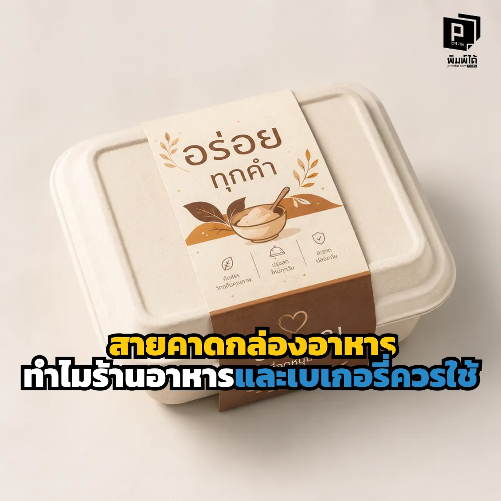 สายคาดกล่องอาหาร ช่วยให้แพ็กเกจดูดีขึ้น ใส่โลโก้ สื่อสารแบรนด์ เพิ่มความน่าซื้อ เหมาะกับร้านอาหารและเบเกอรี่