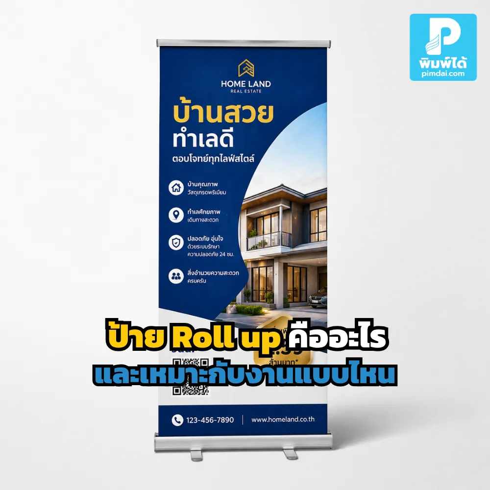 ป้าย Roll up คืออะไร? เจาะลึกข้อดี วิธีใช้งาน และความเหมาะสมกับงานอีเวนต์-หน้าร้าน พกพาง่าย ติดตั้งไว ดึงดูดสายตา สั่งทำ Roll up พรีเมียมได้ที่ Pimdai.com